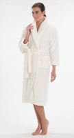Легкий и пушистый халат из велсофта №800 нежно-кремовый