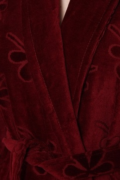 Женский махровый халат Ромашки (цвет: бордо)
