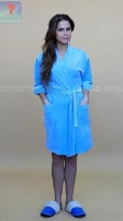 Велюровый халат 373 Кимоно-стразы голубой