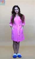Велюровый халат 373 Кимоно-стразы розовый