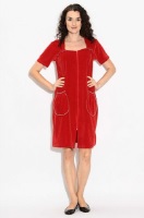 Женский велюровый халат 352 красный