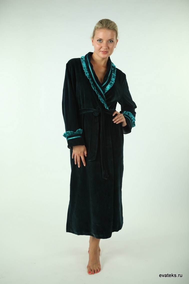 Шикарный велюровый халат HollyWood Emerald(805)