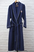 Бамбуковый вафельный халат с вышивкой (10075 насыщенный синий)- Экстра мягкость!