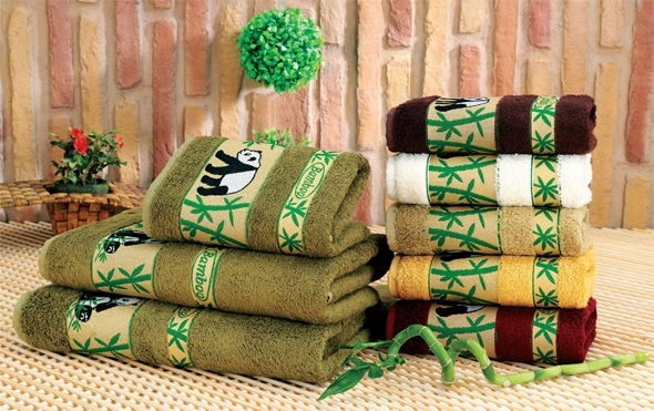 Комплект из 2-х бамбуковых полотенец PANDA(6 цветов)